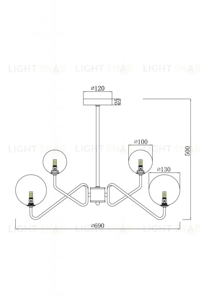 Люстра на штанге Freya Dewy FR5241PL-06BZ FR5241PL-06BZ