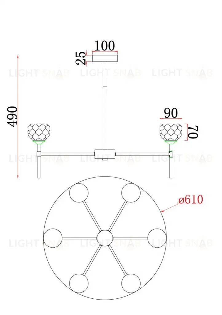 Люстра на штанге Freya Blowball FR5236PL-06BS FR5236PL-06BS