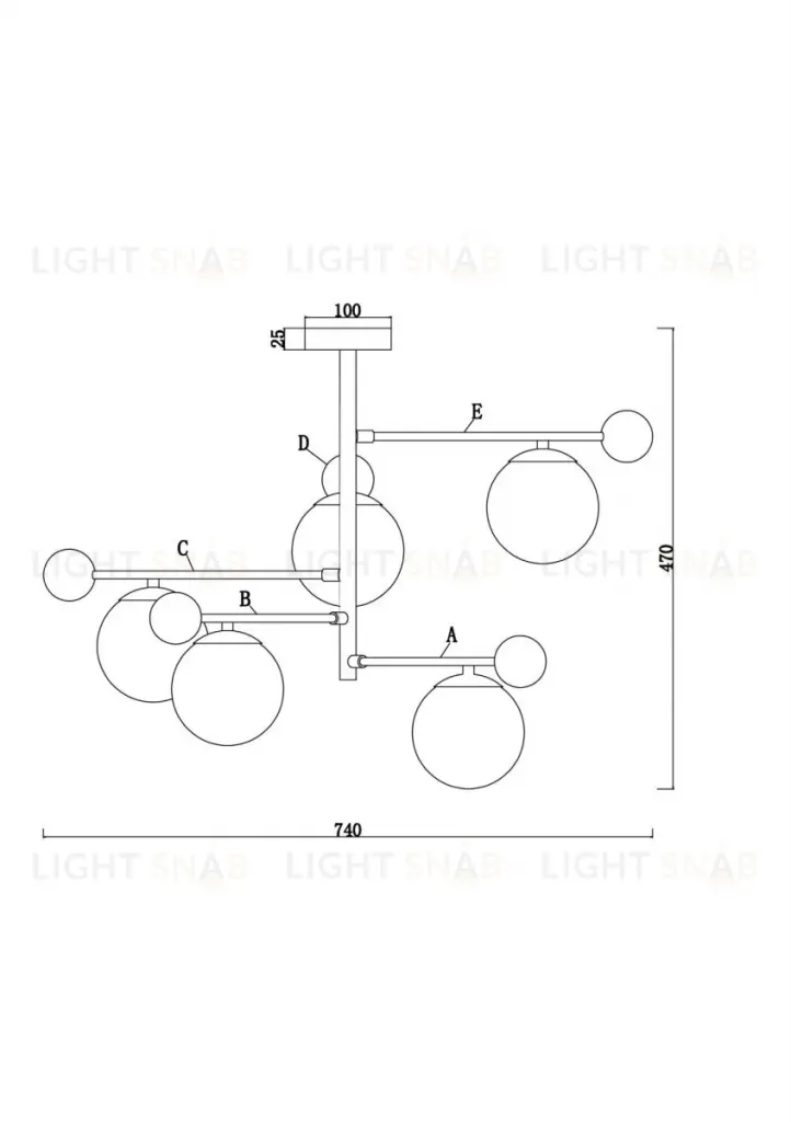 Люстра на штанге Freya Blaze FR5158PL-05BS FR5158PL-05BS