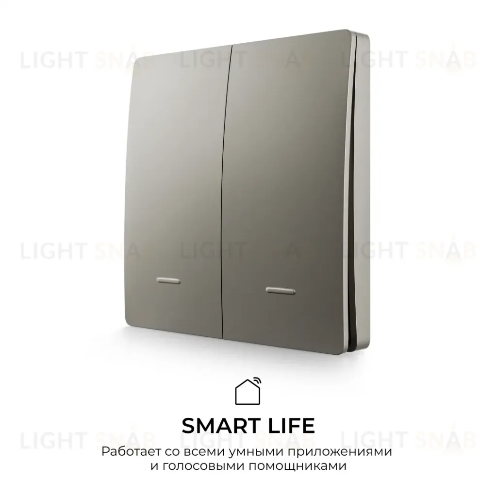 Выключатель кинетический 2кл., IP44, 2,4 ГГц, Smart, сер. Apeyron 04-79 04-79