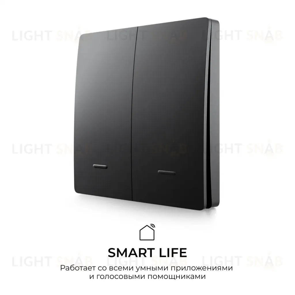 Выключатель кинетический 2кл., IP44, 2,4 ГГц, Smart, чер. Apeyron 04-82 04-82