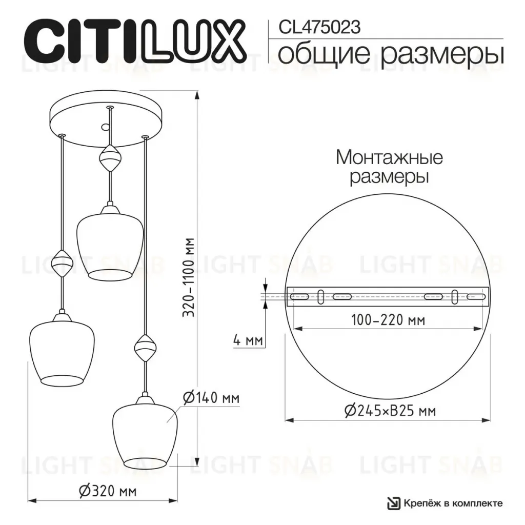 Подвесной светильник Citilux Nort CL475023 CL475023