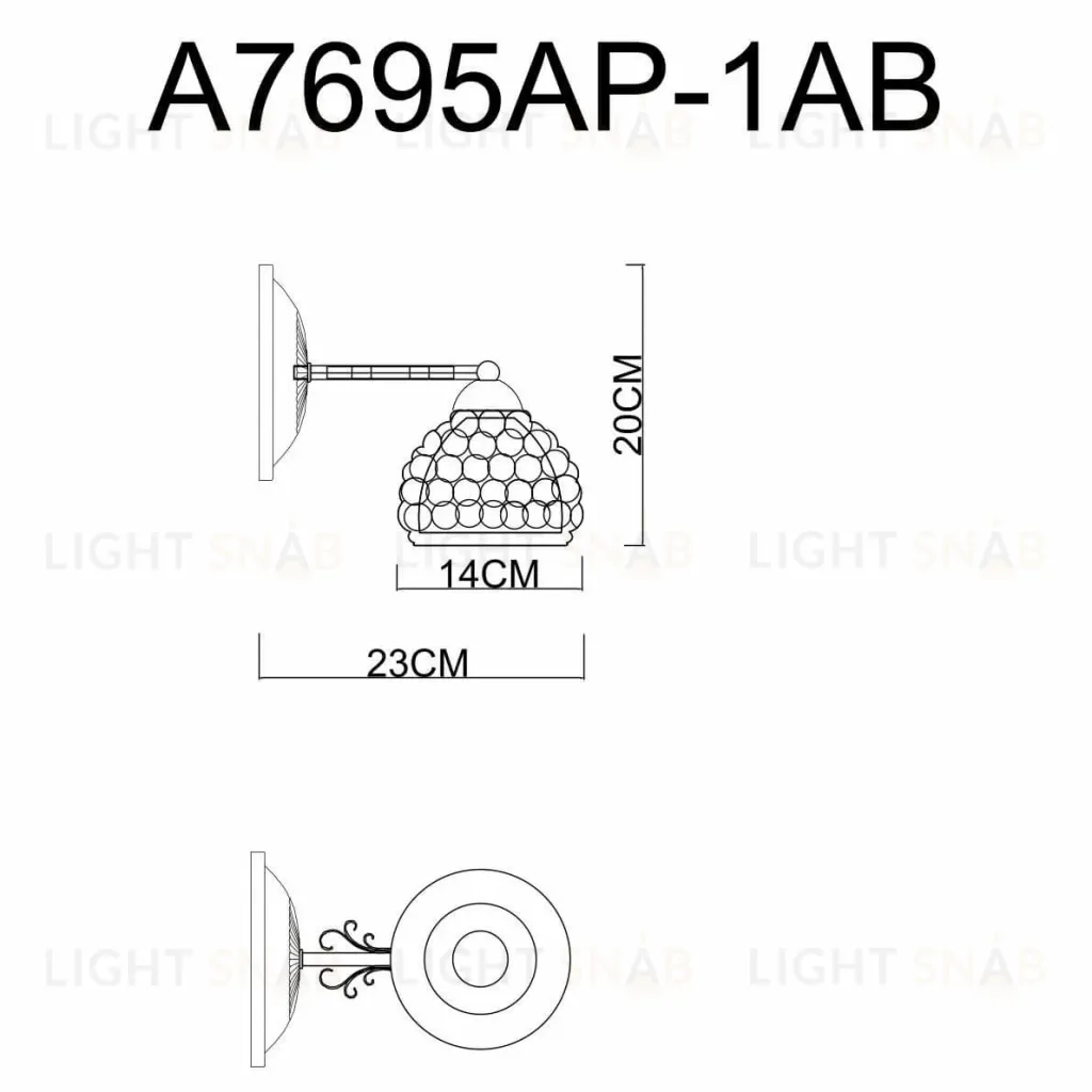 Бра Arte Lamp Malina A7695AP-1AB A7695AP-1AB