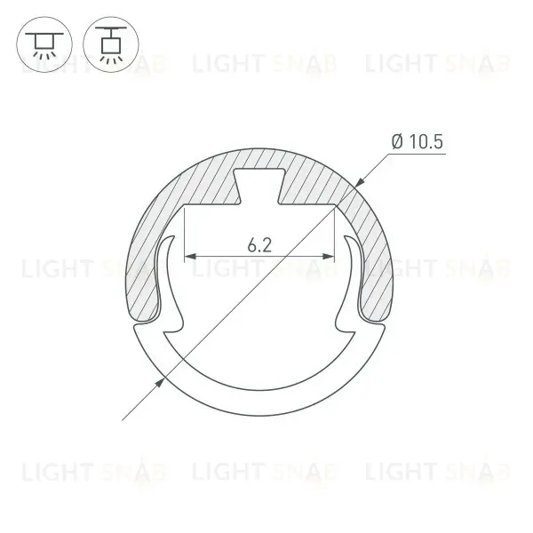 Профиль Arlight Round-D10.5-2000 Anod Black 033036 033036