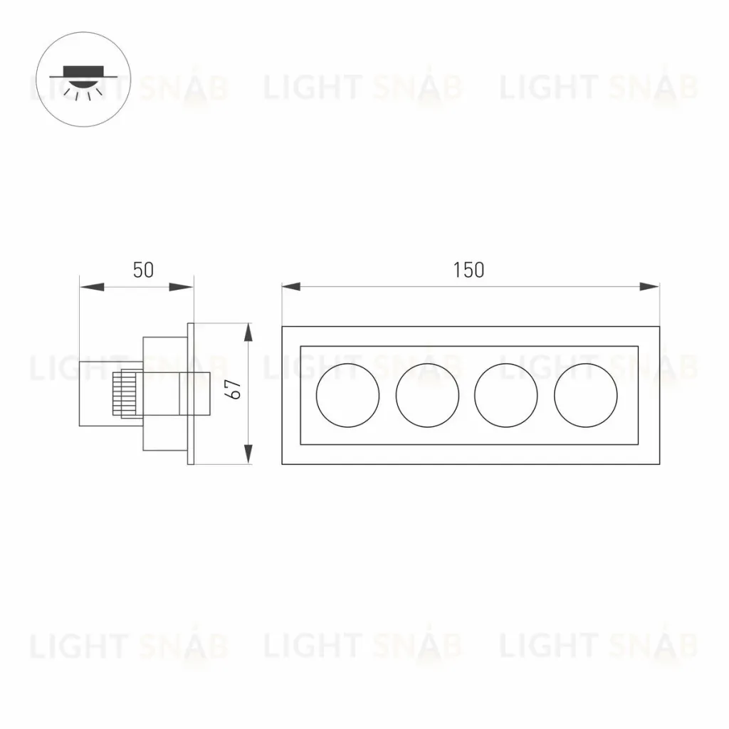 Встраиваемый светильник Arlight MS-Orient-Built-Turn-TC-S67x150-10W Day4000 037209 037209