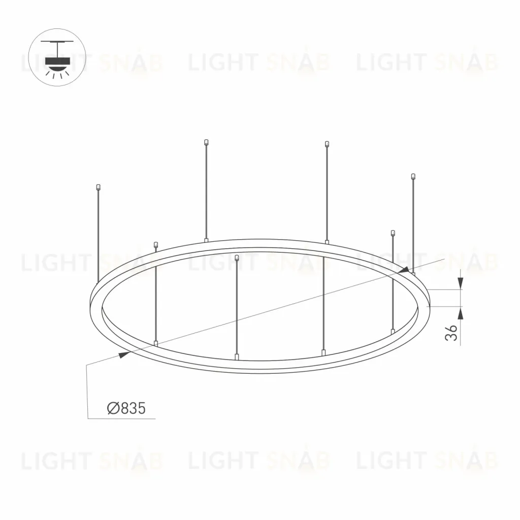 Подвесной светильник Arlight SP-Line-Hang-Arc-O3535-D800-65W Day4000 034008(1) 034008(1)