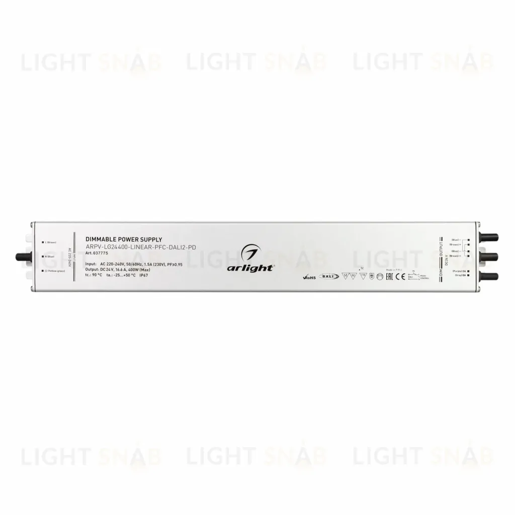 Блок питания Arlight ARPV-LG24400-LINEAR-PFC-DALI2-PD (24V, 16.7A, 400W) 037775 037775