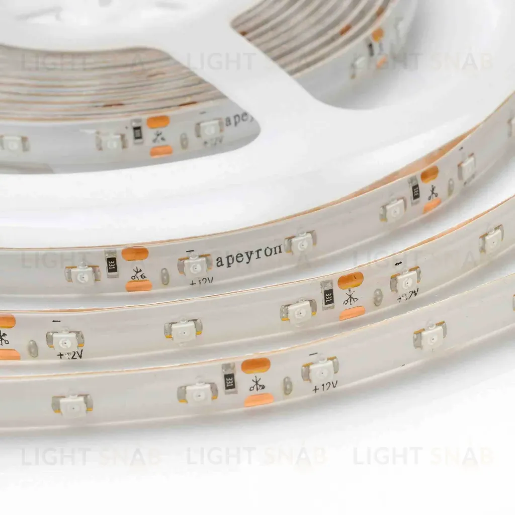 Светодиодная лента Apeyron 12В СТ 4,8Вт/м smd3528, 60д/м IP65 5м желтая 00-05 00-05