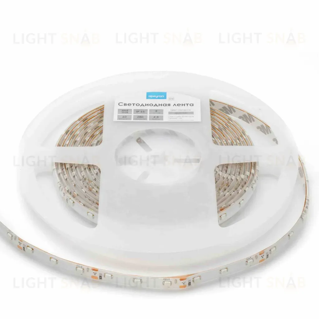 Светодиодная лента Apeyron 12В СТ 4,8Вт/м smd3528, 60д/м IP65 5м зеленая 00-07 00-07