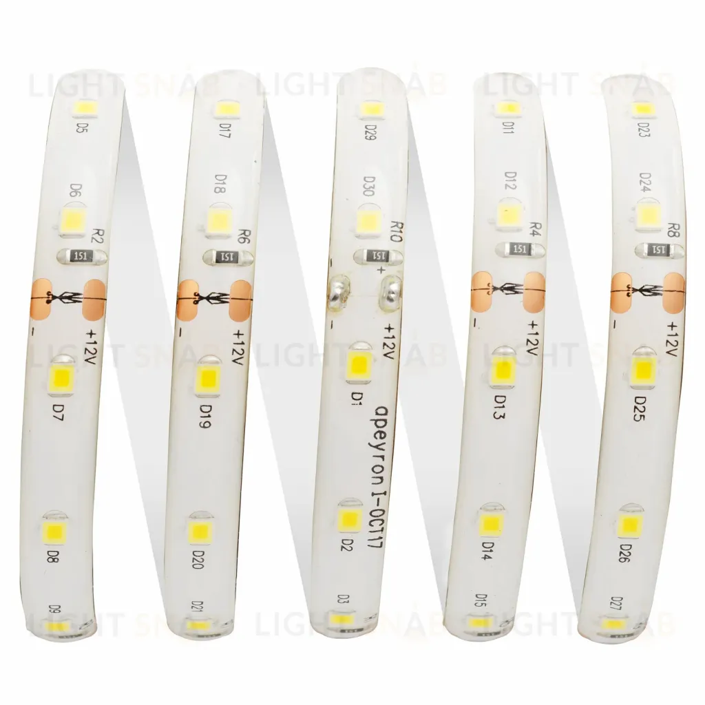 Светодиодная лента Apeyron 12В СТ 4,8Вт/м smd3528, 60д/м IP65 280Лм/м 5м 4000К 00-147 00-147
