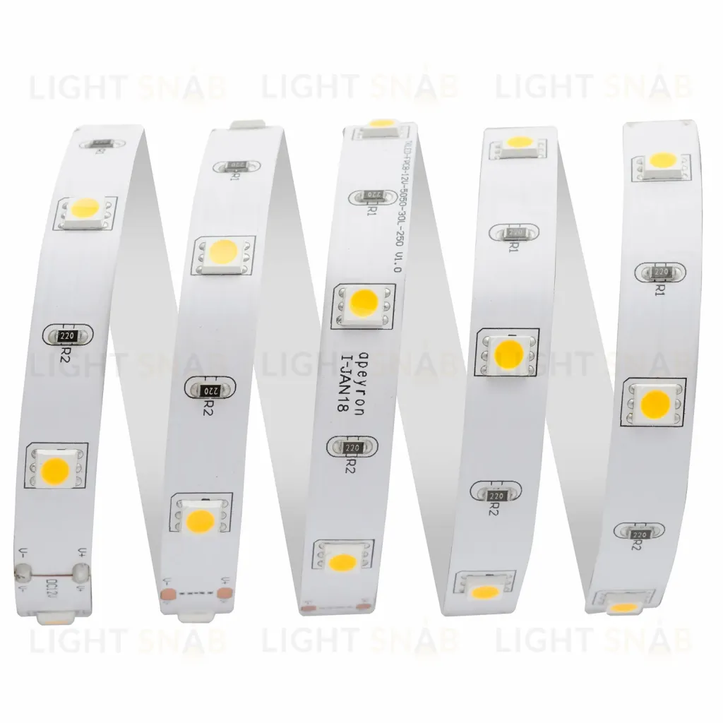 Светодиодная лента Apeyron 12В СТ 7,2Вт/м smd5050 30д/м IP20 360Лм/м 5м 4000К 00-149 00-149