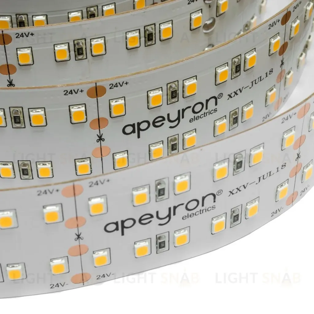 Светодиодная лента Apeyron 24В ПРО 38Вт/м smd2835 240д/м IP20 3800Лм/м 5м 4000К 00-315 00-315