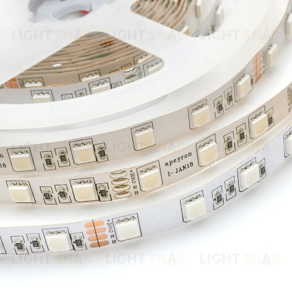 Светодиодная лента Apeyron 24В 14,4Вт/м smd5050 60д/м IP20 5м RGB 00-337 00-337