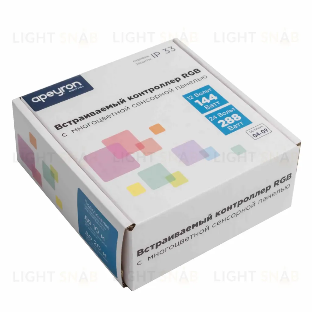 Контроллер RGB Apeyron 12В 144Вт встраиваемый с сенсорной панелью 04-09 04-09