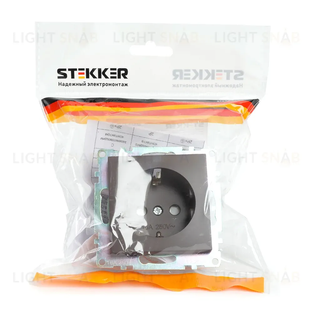 Розетка 1-местная с защитной шторкой Stekker Катрин GLS16-7110-04 49028 49028