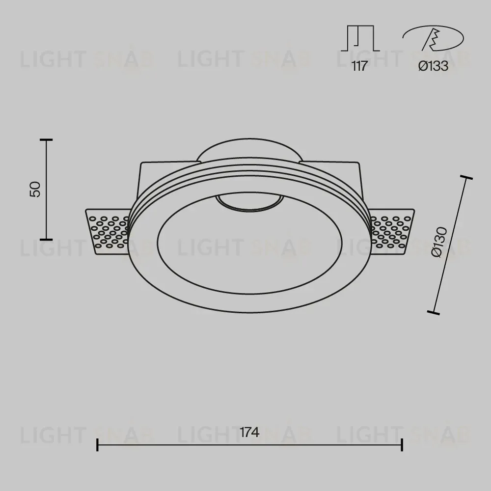 Встраиваемый светильник Maytoni Technical Downlight Gyps Modern DL002-1-01-W-1 DL002-1-01-W-1