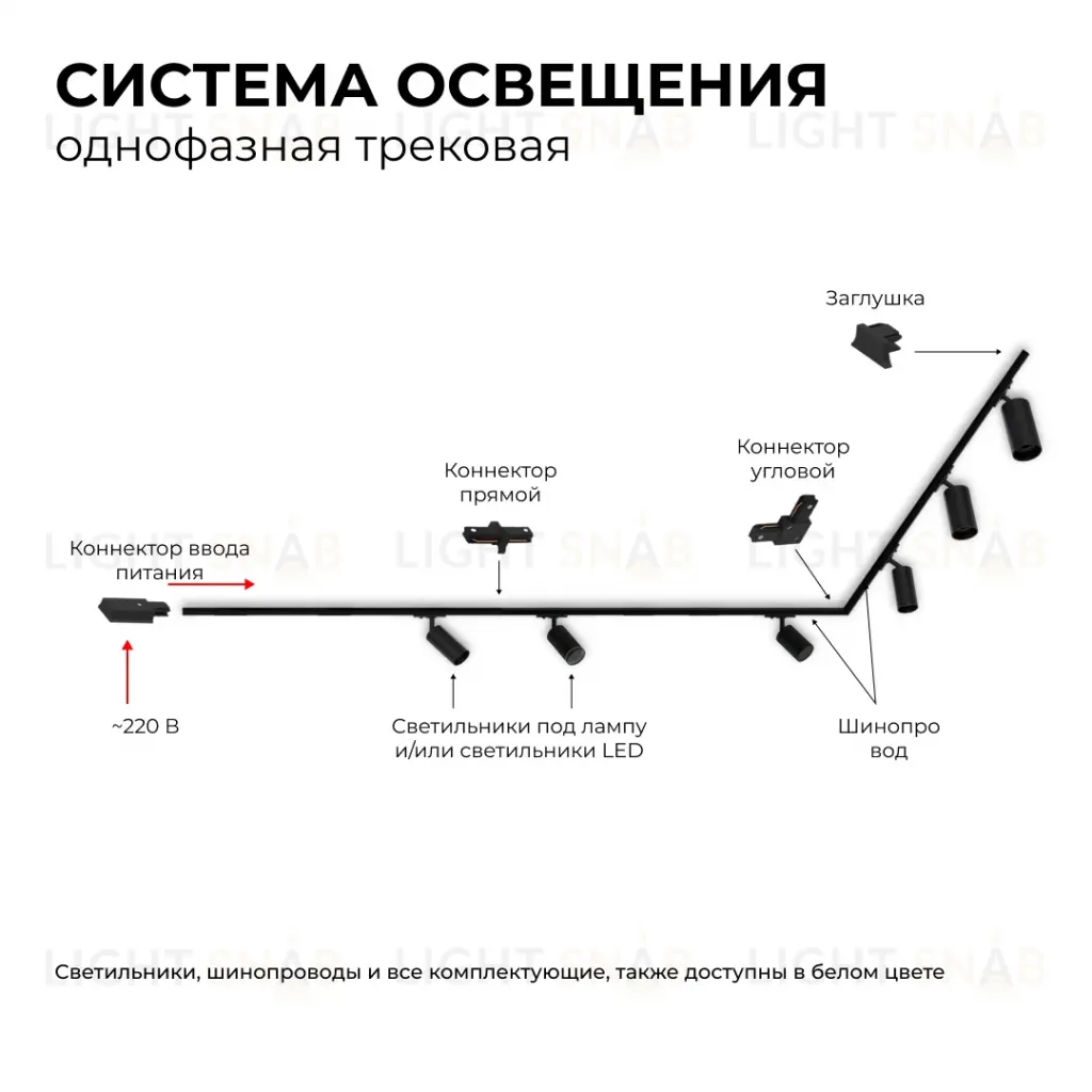Трековый однофазный светильник Apeyron 25-04 25-04