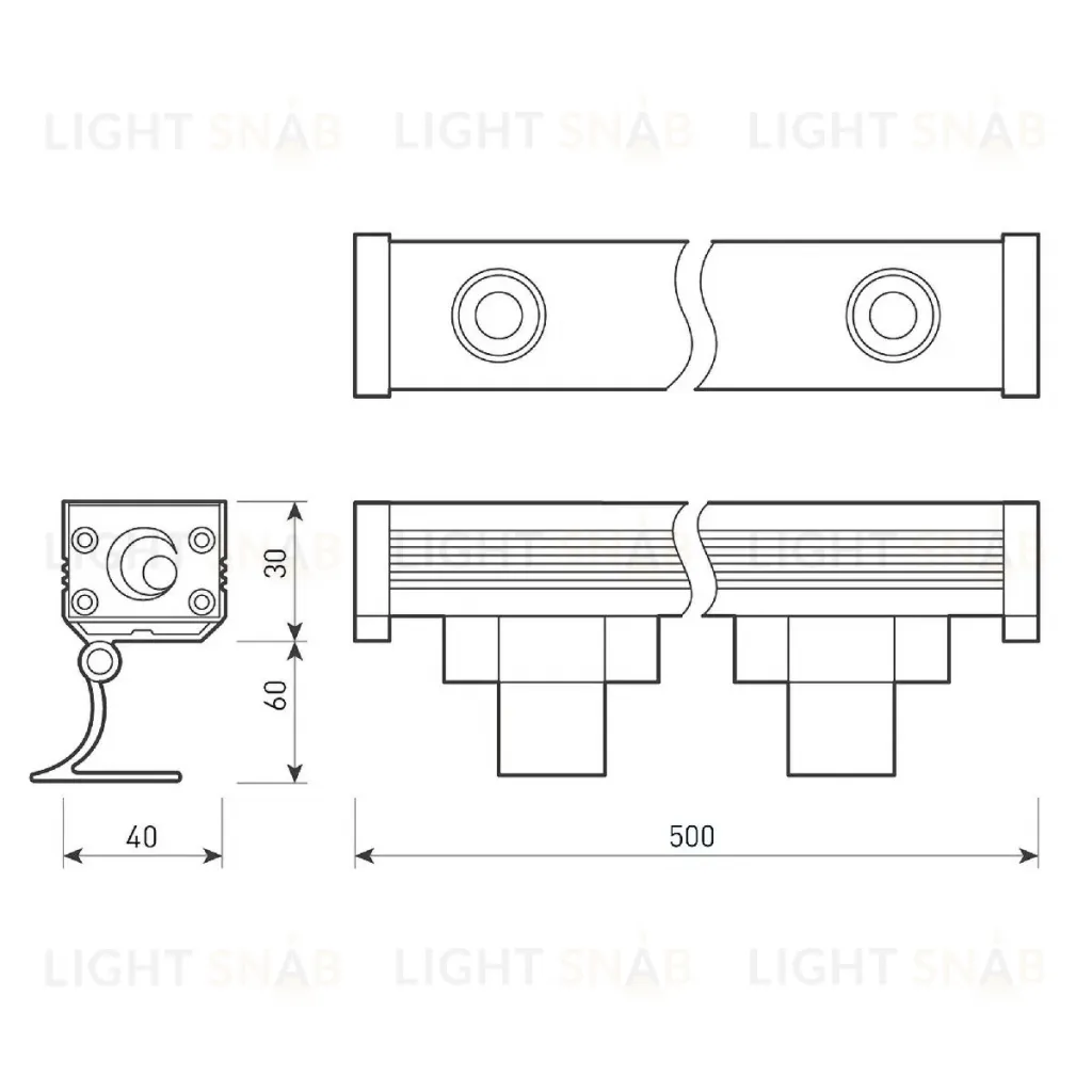 Линейный прожектор Arlight AR-LINE-500-12W Warm (GR, 30 deg, 230V) 037369(1) 037369(1)