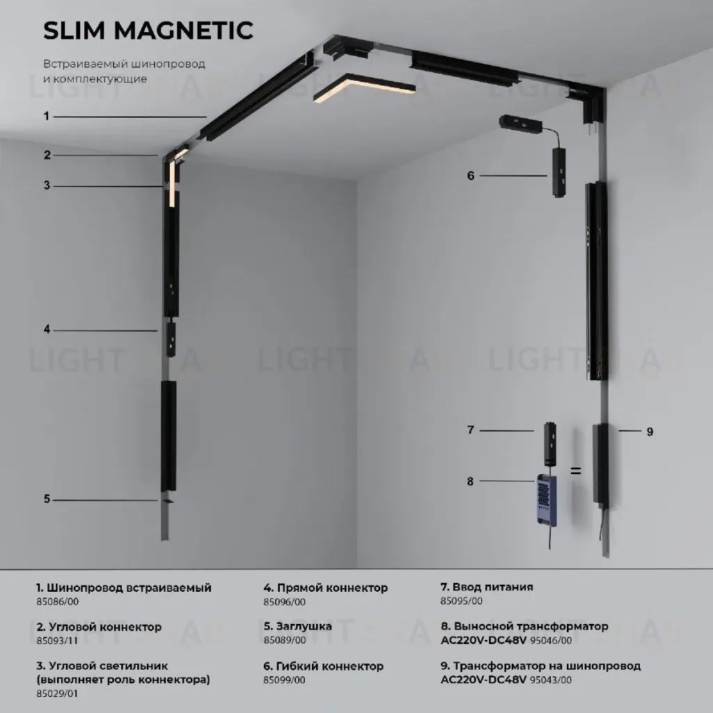 Трековый магнитный светильник Elektrostandard Slim Magnetic 4690389206511 85012/01 a067379 4690389206511