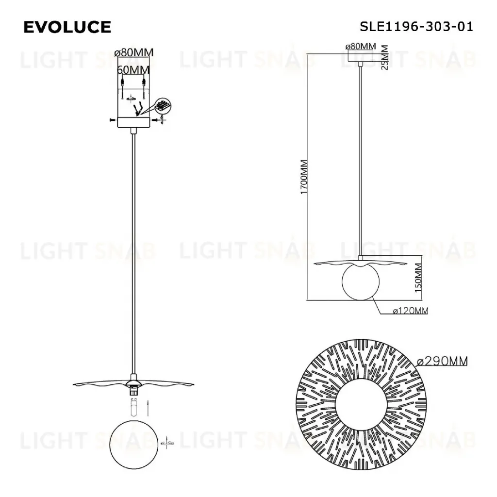 Подвесной светильник Evoluce Lorea SLE1196-303-01 SLE1196-303-01