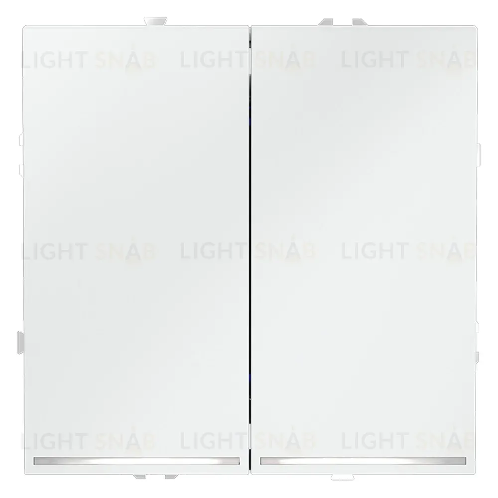Выключатель двухклавишный с подсветкой Voltum S70 VLS020202 (белый матовый) VLS020202