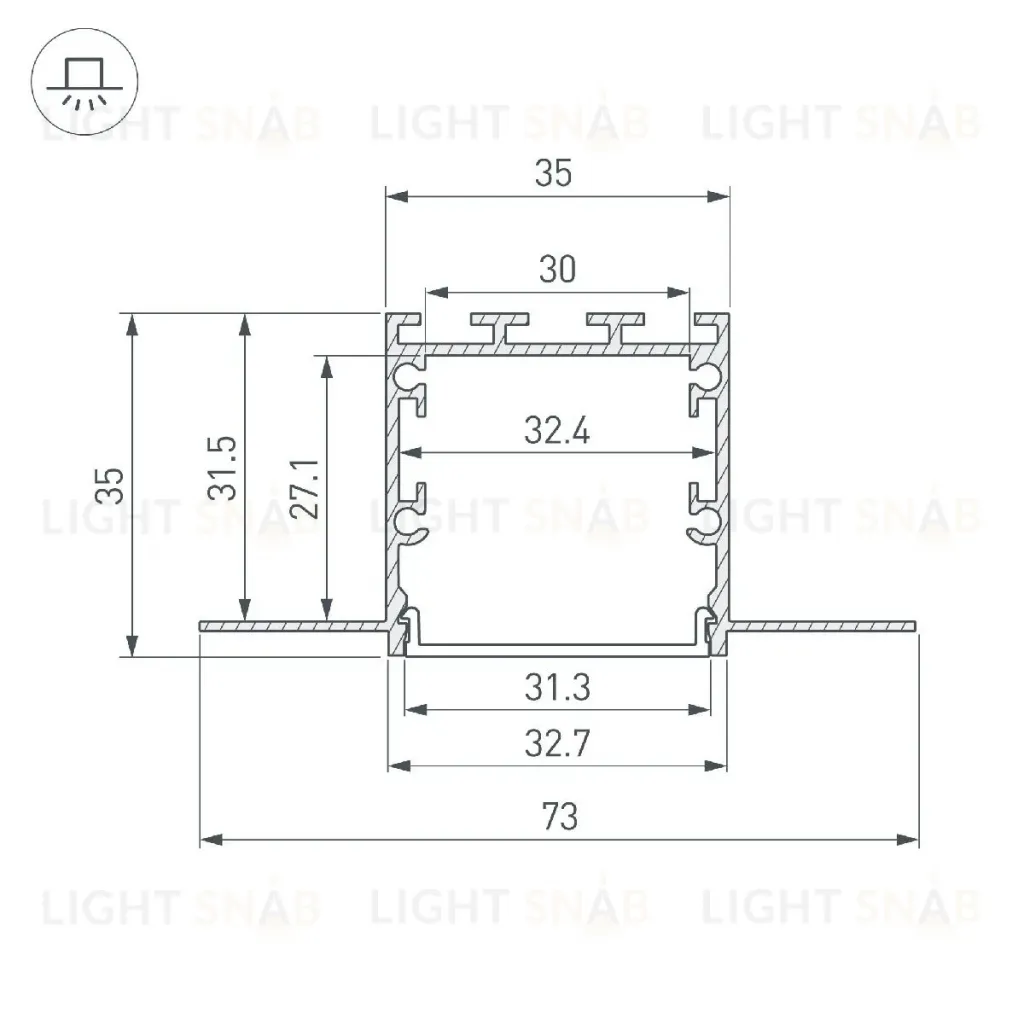 Алюминиевый профиль Arlight LINIA32-FANTOM-2000 ANOD 049950 049950