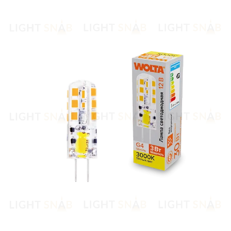 Светодиодная лампа WOLTA 3Вт 3000K G4 матовая WSTD-JC-12V3W3KG4-S WSTD-JC-12V3W3KG4-S