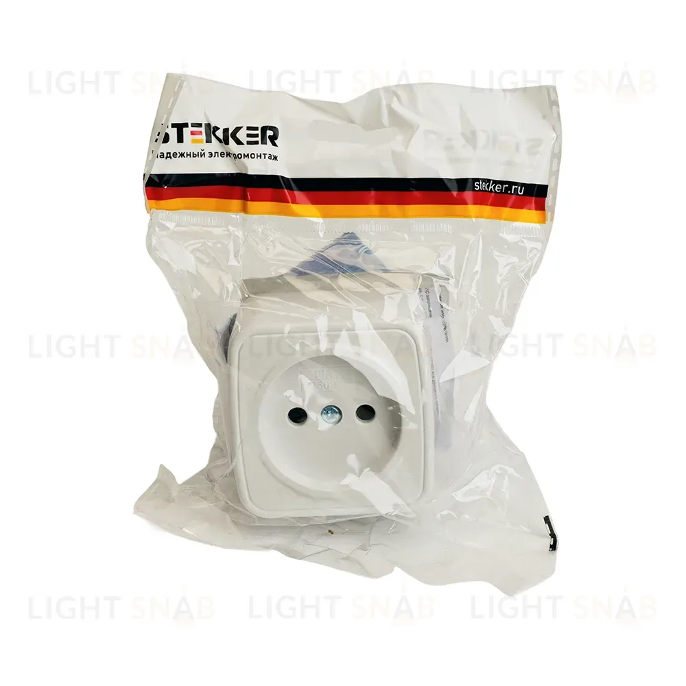 Розетка накладная 1-местная Stekker Basic PST10-501-20 50074 50074