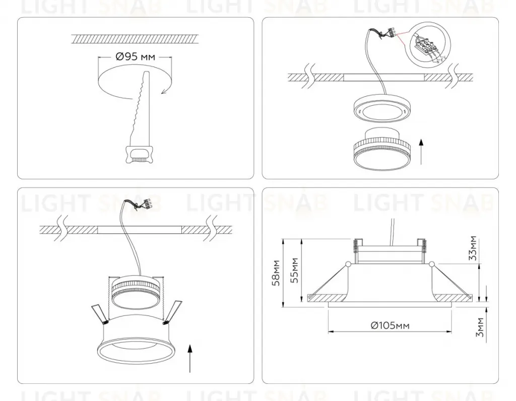 Встраиваемый светильник Ambrella Light Techno spot GX Standard tech TN51815 TN51815