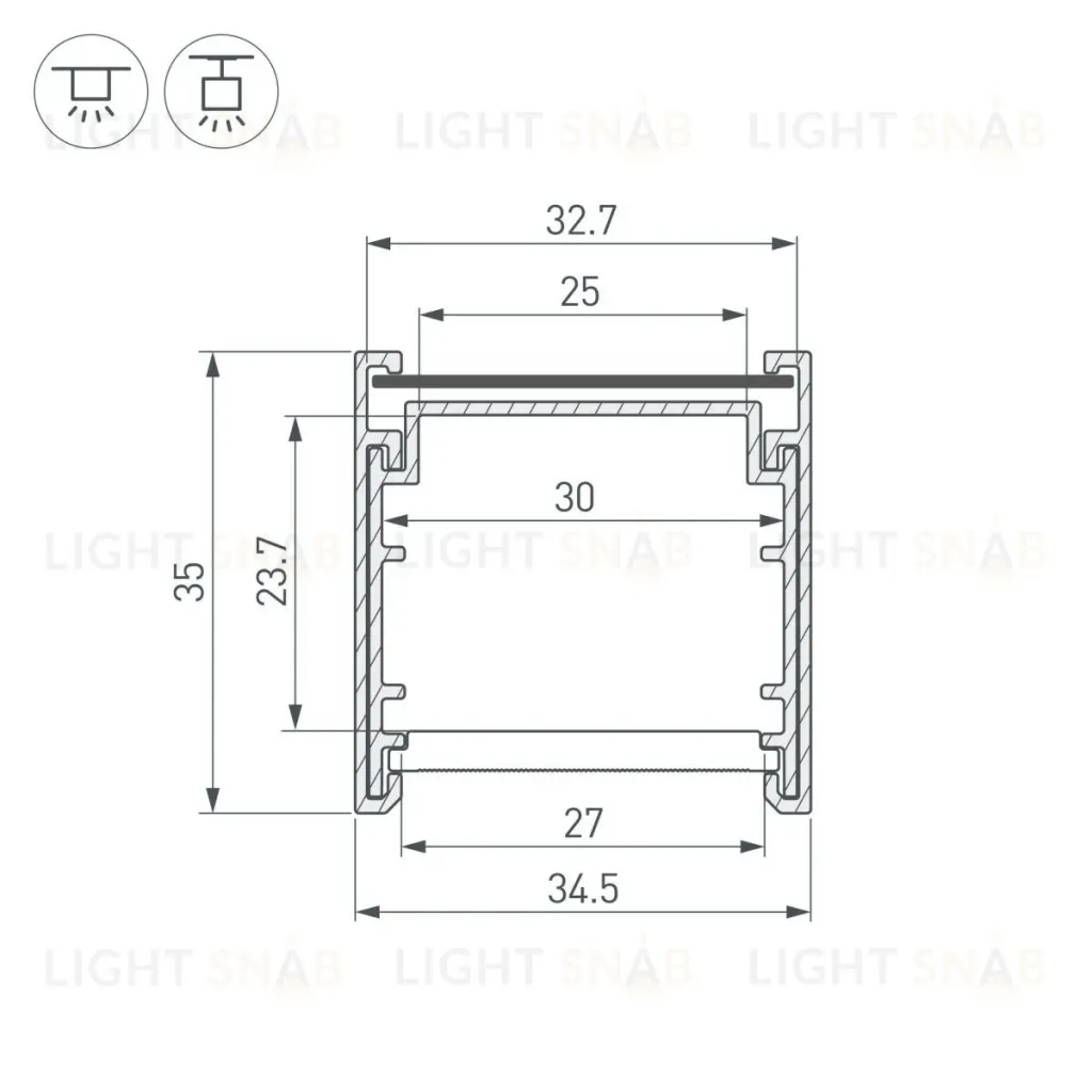 Профиль Arlight LINE-3535-BENT-SIDE-2000 ANOD 055738 055738