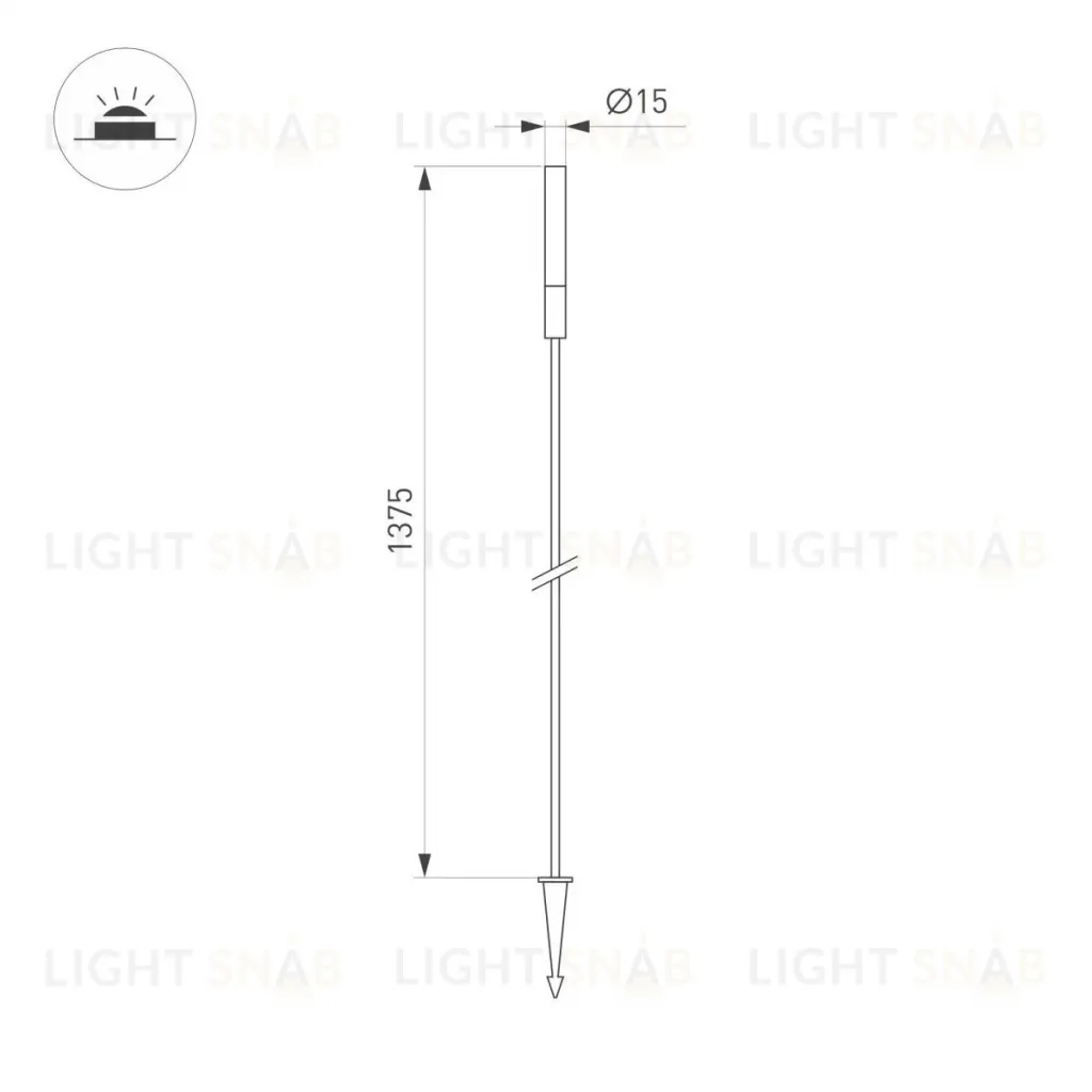 Ландшафтный светильник Arlight KT-CATALI-BOLL-H1375-0.5W Warm3000 (BK, 160 deg, 24V) 050684 050684