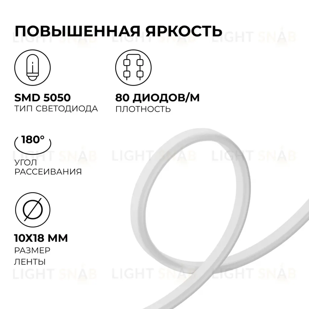Комплект светодиодного неона Apeyron 220В, 6Вт/м, RGB, smd5050, 80д/м 10м IP65, с аксессуарами (контроллер, заглушка, крепеж - 10шт) 10-108 10-108