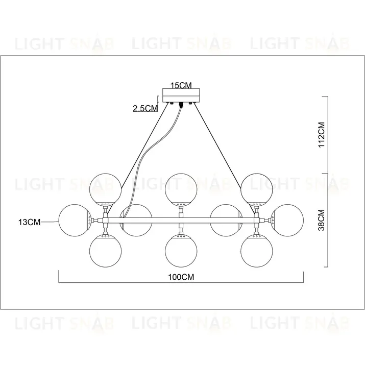 Подвесная люстра Arte Lamp A1664SP-25BK A1664SP-25BK