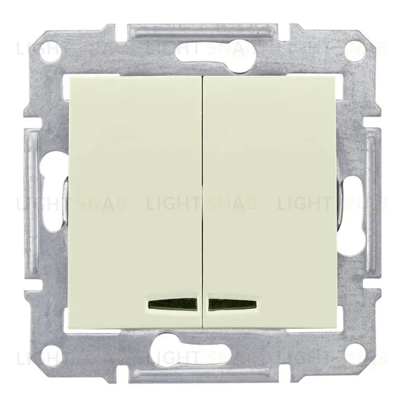 Выключатель двухклавишный с синей подсветкой Schneider Electric Sedna 10A 250V SDN0300347 SDN0300347