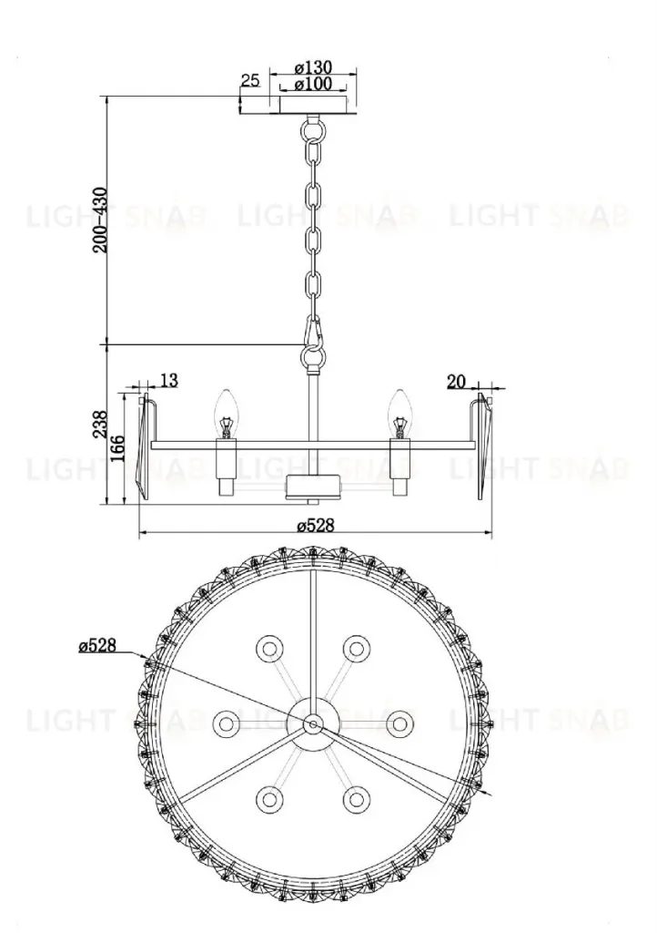 Подвесная люстра Maytoni Puntes MOD043PL-06CH MOD043PL-06CH