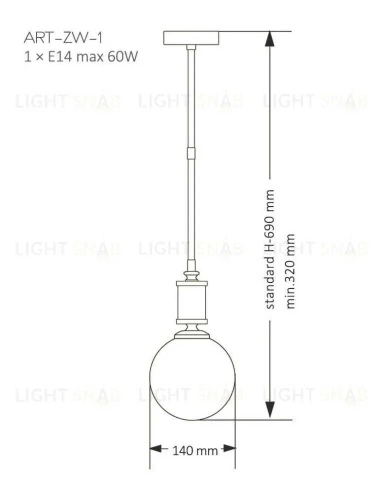 Подвесной светильник Kutek Mood Artu Glass ART-ZW-1 (N) G ART-ZW-1(N)G