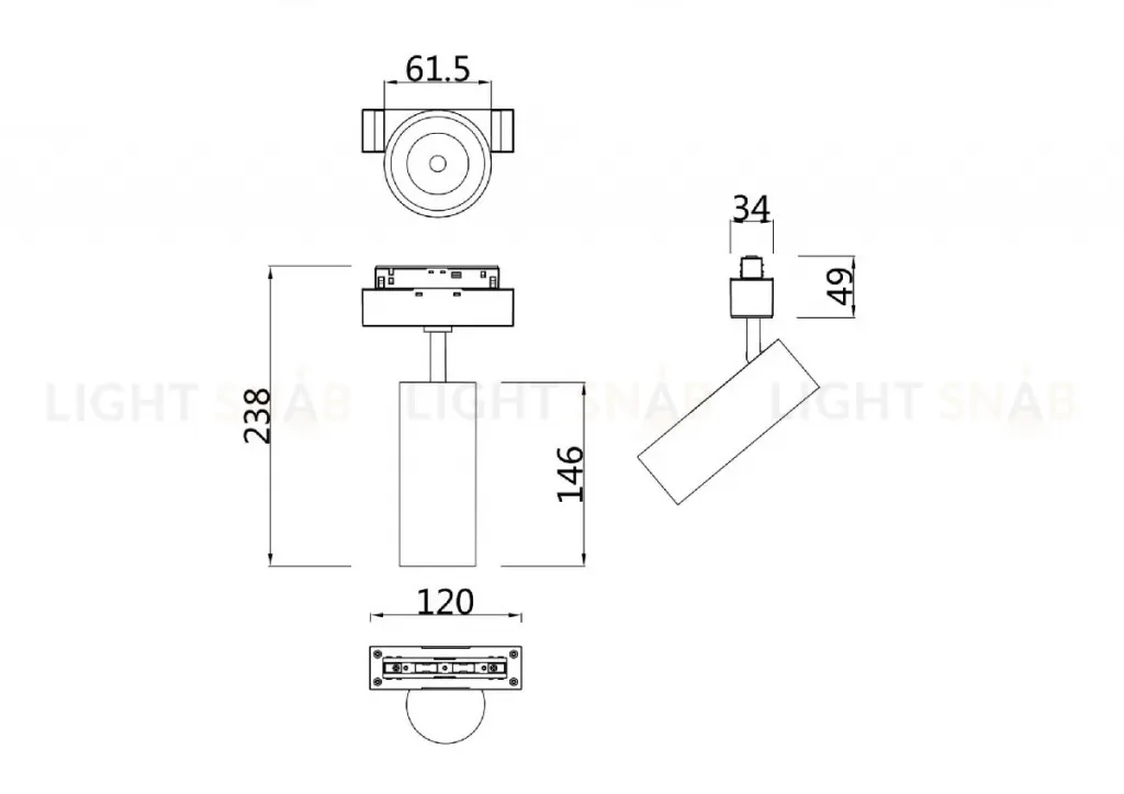 Трековый светильник Maytoni Track lamps TR019-2-15W4K-B TR019-2-15W4K-B