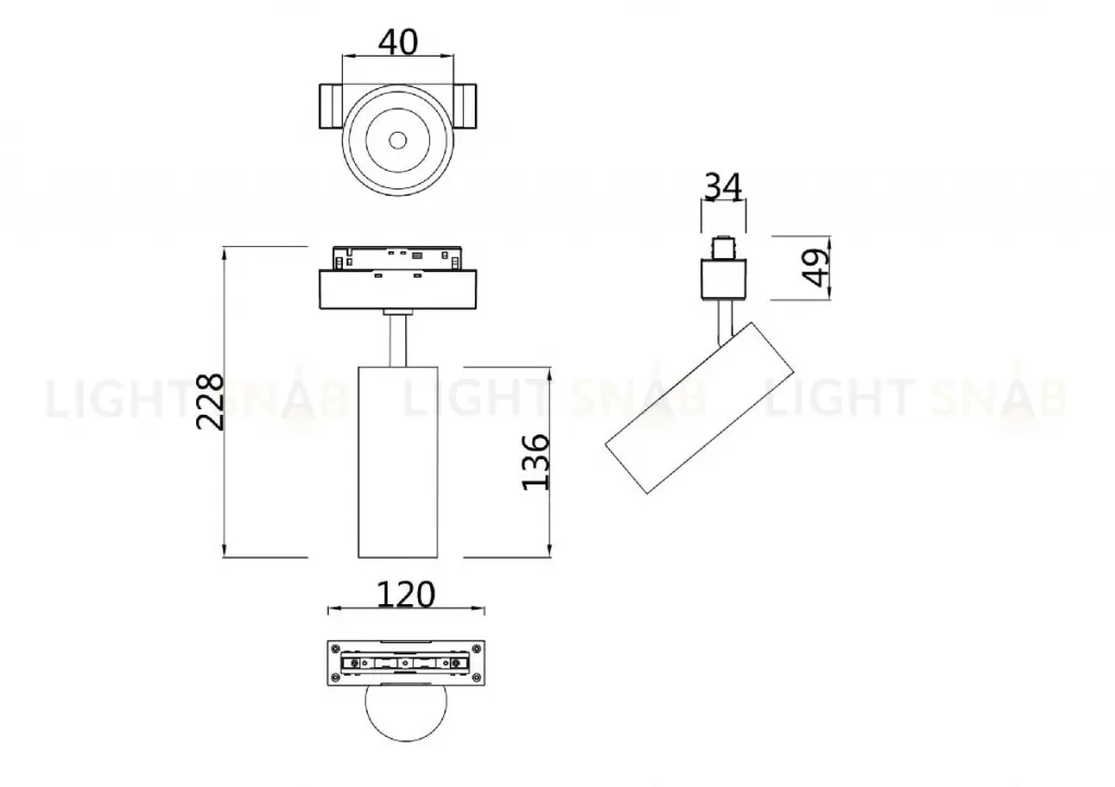 Трековый светильник Maytoni Track lamps TR019-2-7W4K-B TR019-2-7W4K-B