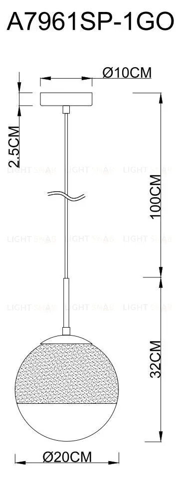 Подвесной светильник Arte Lamp Jupiter Gold A7961SP-1GO A7961SP-1GO