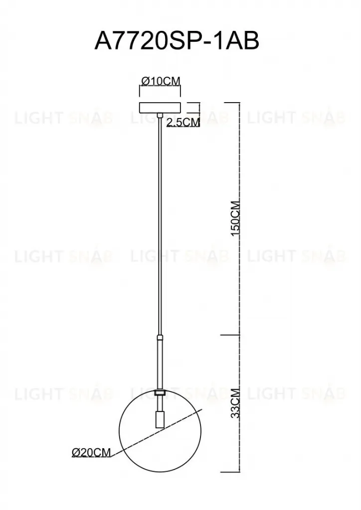 Подвесной светильник Arte Lamp Cameron A7720SP-1AB A7720SP-1AB