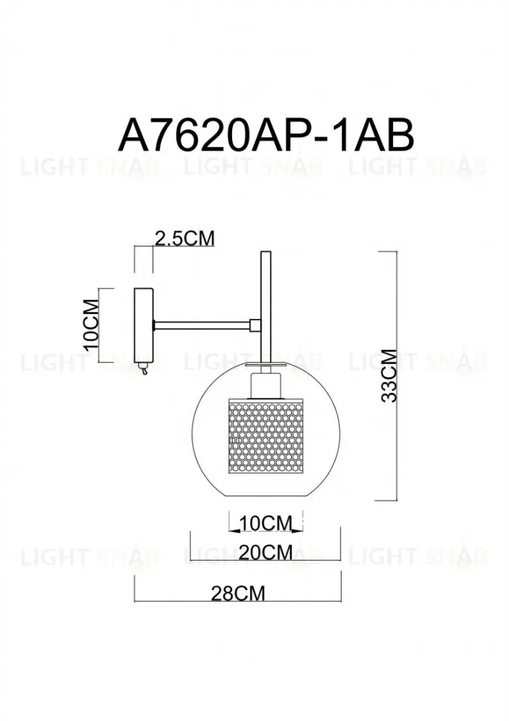 Бра Arte Lamp Manchester A7620AP-1AB A7620AP-1AB
