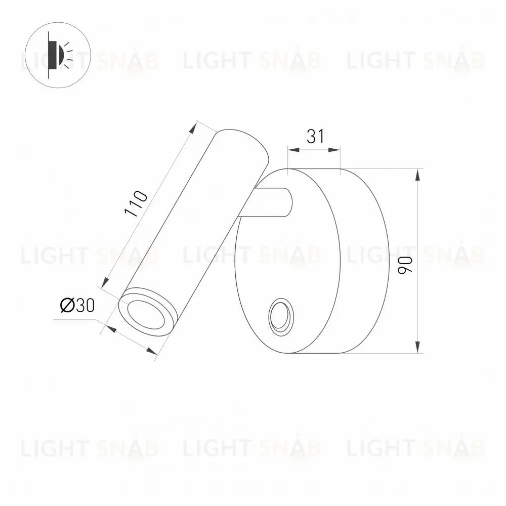Светодиодный спот Arlight SP-Bed-R90-3W Warm3000 031393 031393