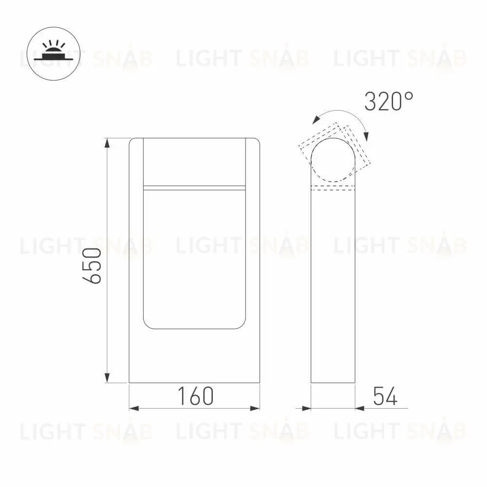 Уличный светодиодный светильник Arlight LGD-Path-Frame-Rotary-H650G-6W Warm3000 029436(1) 029436(1)