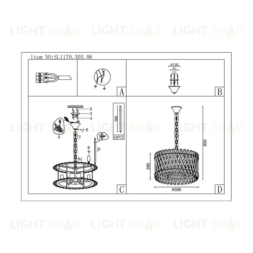 Подвесная люстра ST Luce Fabio SL1170.303.06 SL1170.303.06