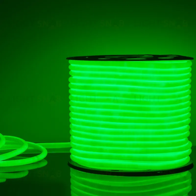 Светодиодный гибкий неон Elektrostandard 220V 9,6W 144Led 2835 IP67 круглый зеленый, 50 м 4690389134708 4690389134708