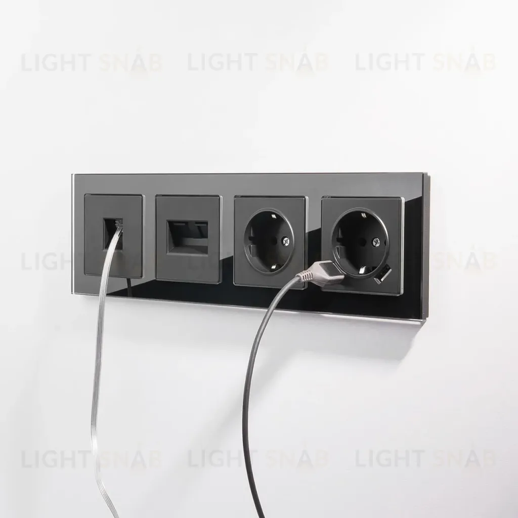 Телефонная розетка RJ-11 Werkel черный матовый W1182008 4690389156960 a051604 4690389156960