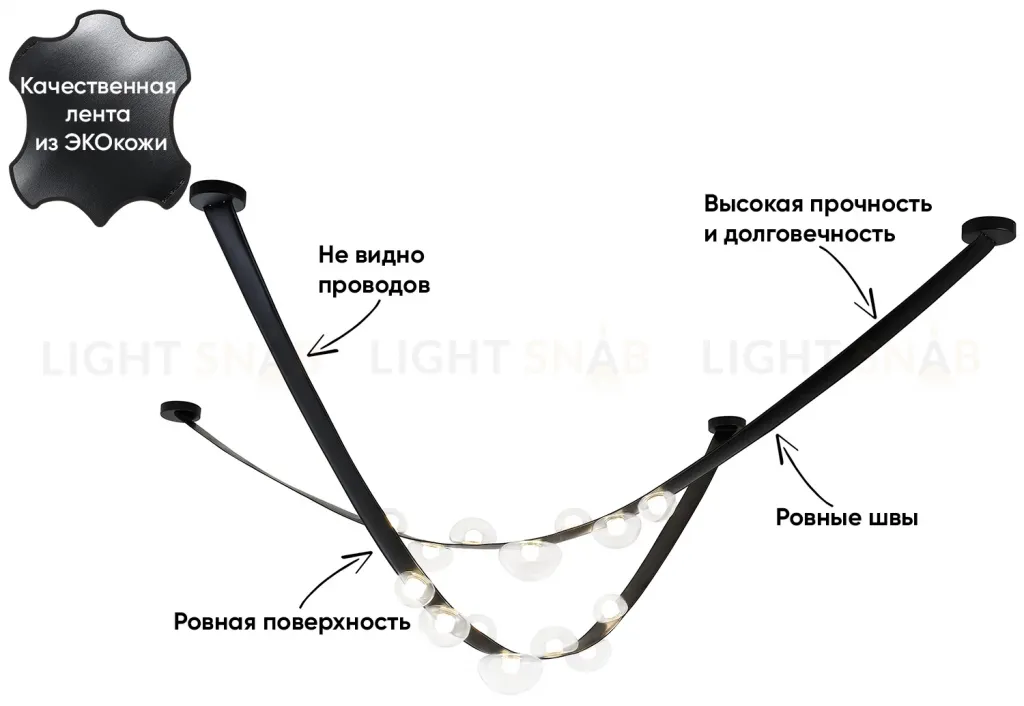 Подвесной светодиодный светильник Crystal Lux Bosque SP7 L3000 Black/Transparent Bosque SP7 L3000 Black/Transparent