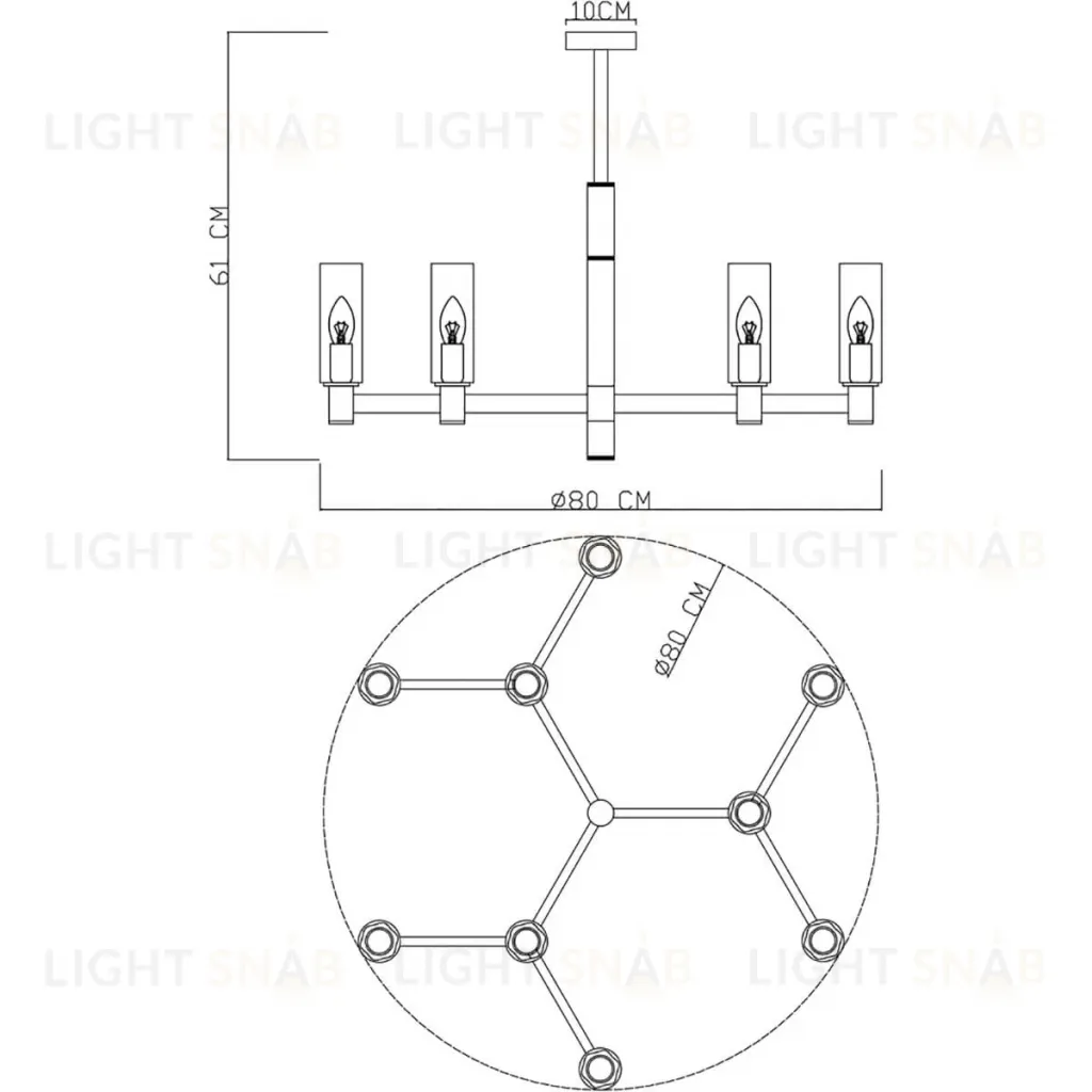 Люстра на штанге Divinare Barolo 2654/17 LM-9 2654/17 LM-9