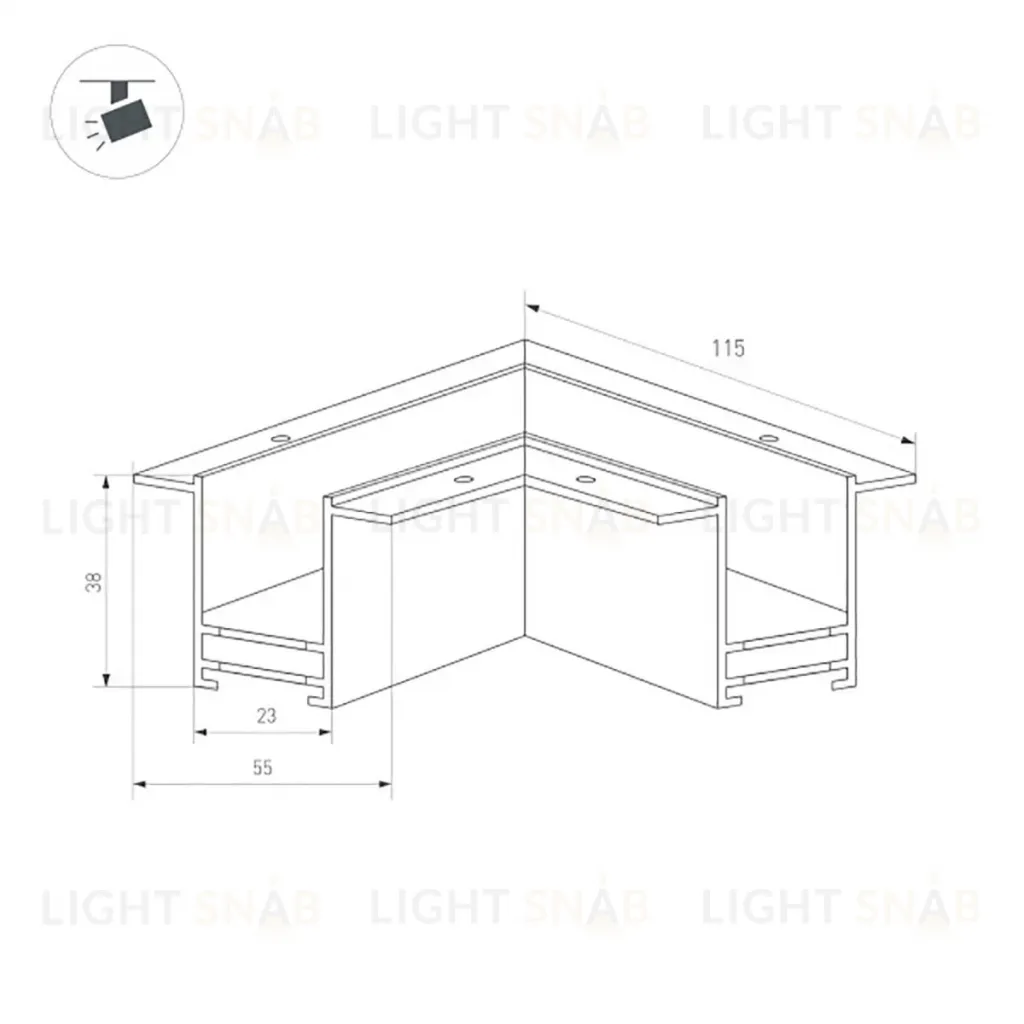 Коннектор угловой прямой Arlight Mag-Con-2538-FDW-L90 034229 034229