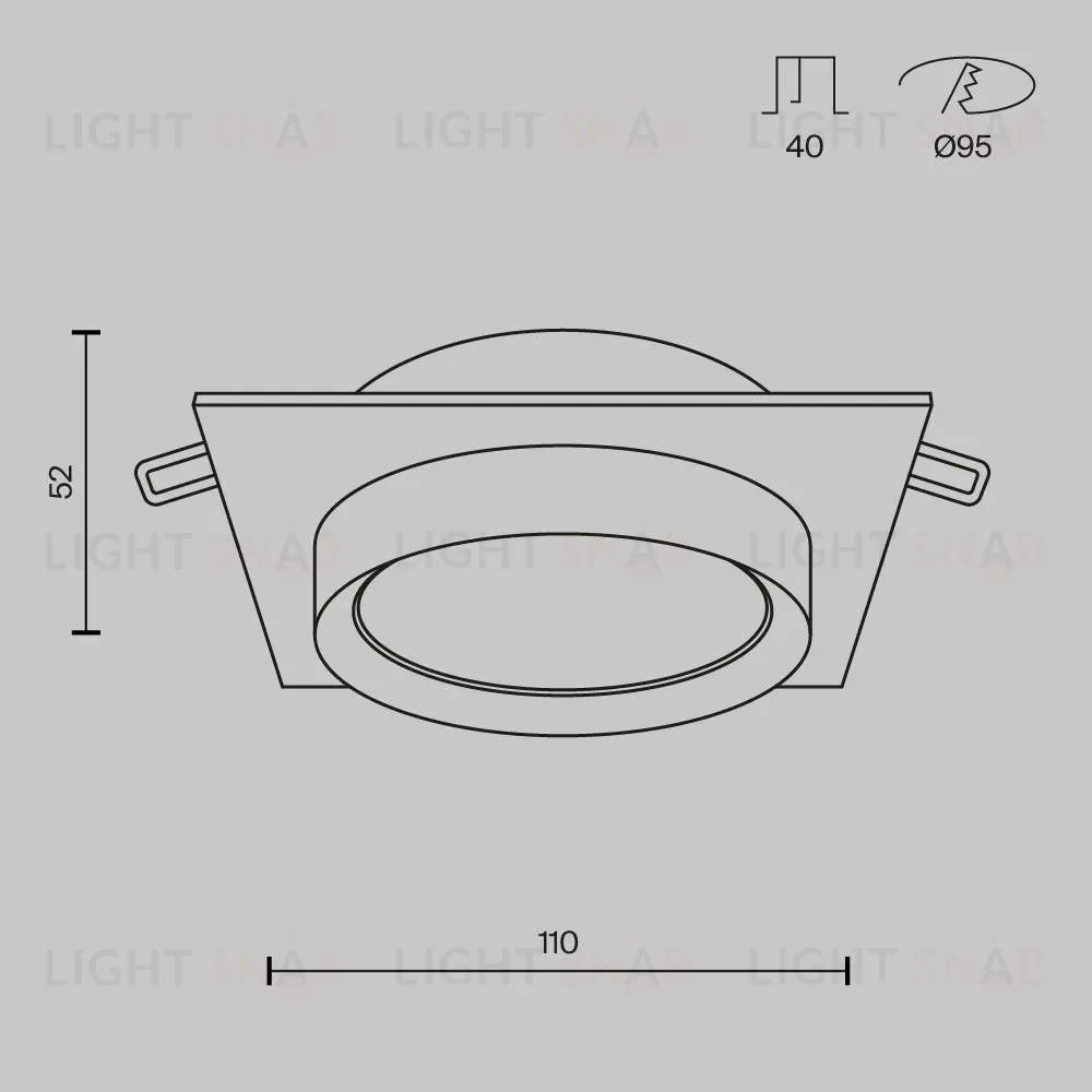 Встраиваемый светильник Maytoni Technical Hoop DL086-GX53-SQ-BW DL086-GX53-SQ-BW